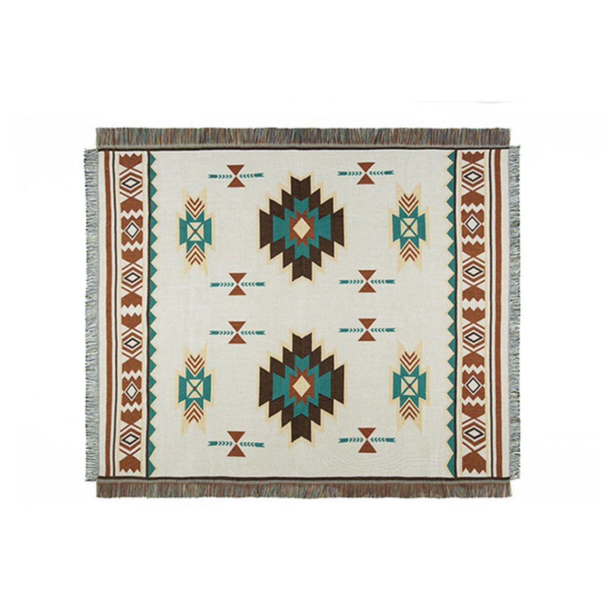 

Outdoor Knit with Tassels Fringe Soft Boho Warm Sofa Mat Carpet Rug Throw Blanket A