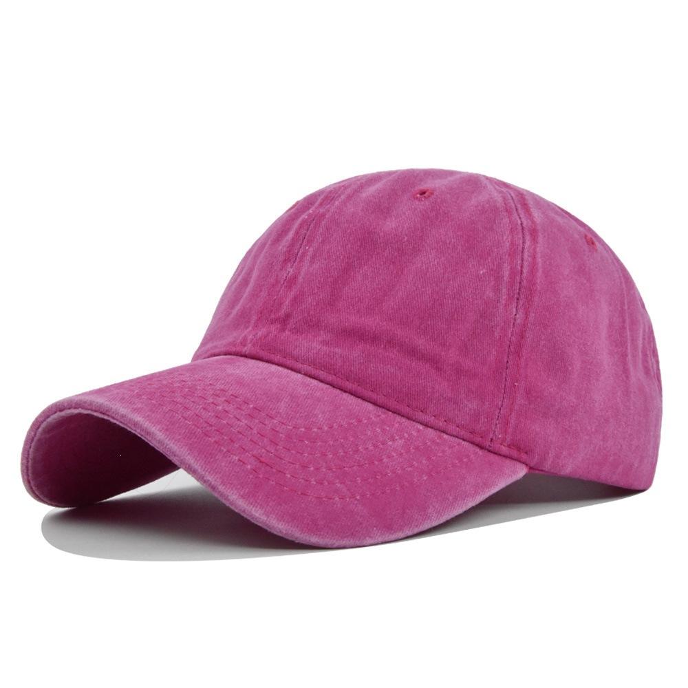Solid Color Washed Baseball Cap - Adult & Kids - Distressed Duckbill Cap - 6-panel Curved Brim - Large Head Size - Plain Cap