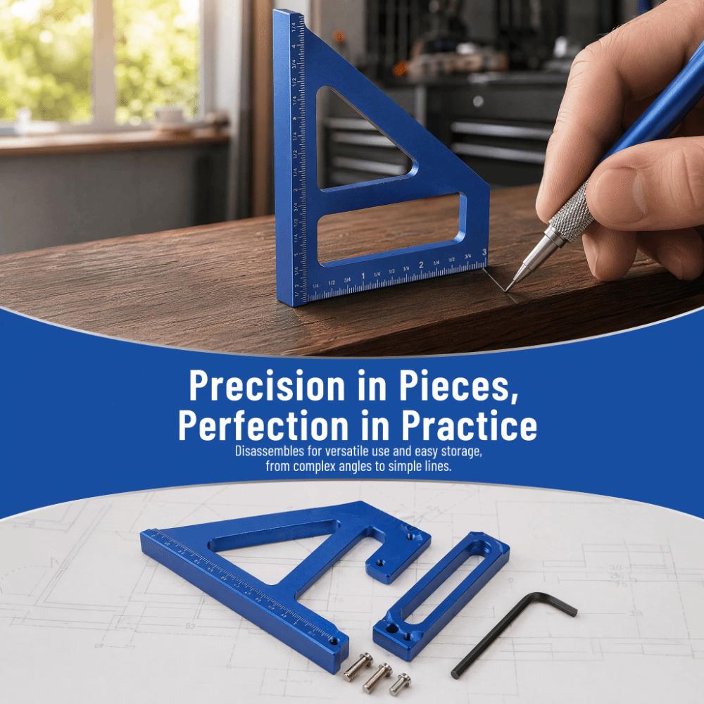 Aluminum Alloy Angle Gauge Tool Multi Angle Woodworking Square Protractor For Woodworking