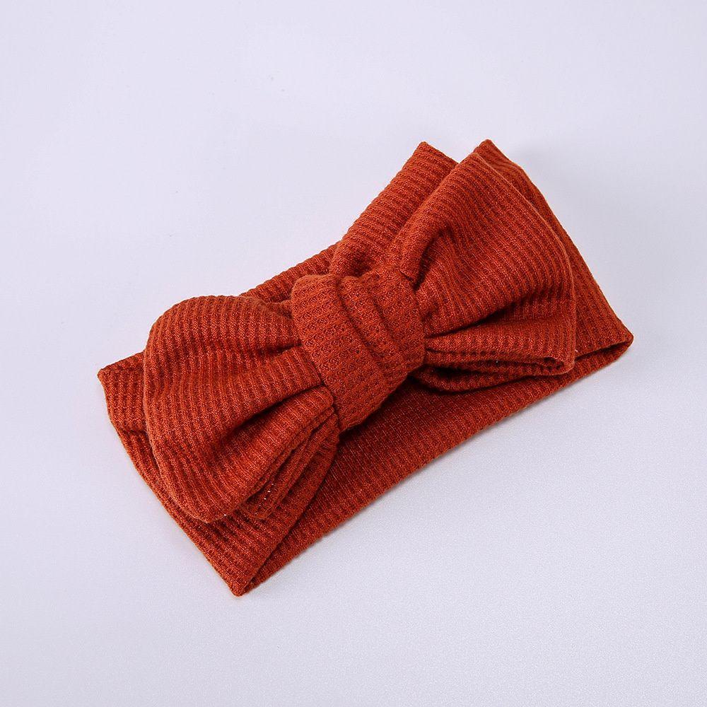 Vlasové doplňky Elastická vaflová tkanina Pokrývka hlavy pro dívky Big Bow Čelenka Baby Čelenka Bowknot Turban