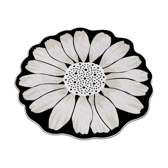 3D Flower Area Rug Absorbent Quick Dry Irregular Plush Floral Floor Mat Washable Non-slip Living Room Bedroom Bathroom Kitchen Decoration Carpet