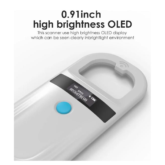 128/256 Records Portable Animal Clip Scanner Pet Microchip Display Screen Scanner Animal Handheld Reader for Animal Management