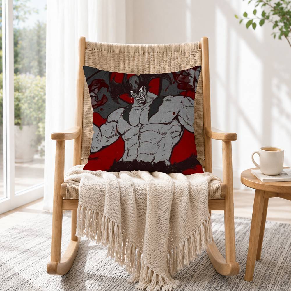 Anime Devilman Crybaby Ryo Asuka Pillow Case Square Double-Sided Sofa Cushion Cover Bedroom Bedside Pillow Gift