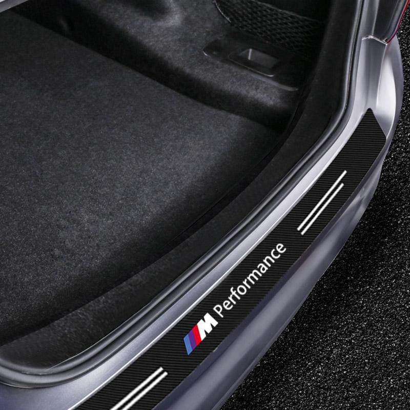 1pcs Carbon Fiber Car Trunk Rear Bumper Sticker Guard Plate Protector For BMW M E34 E36 E60 E90 E46 E39 E70 F10 F20 F30 X5 X6 X1 M3 M5 M6 E71 F01 F87