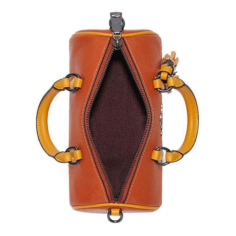COACH Lacey zipper closure detachable shoulder strap cow leather handbag shoulder bag crossbody bag medium women's sunset color
