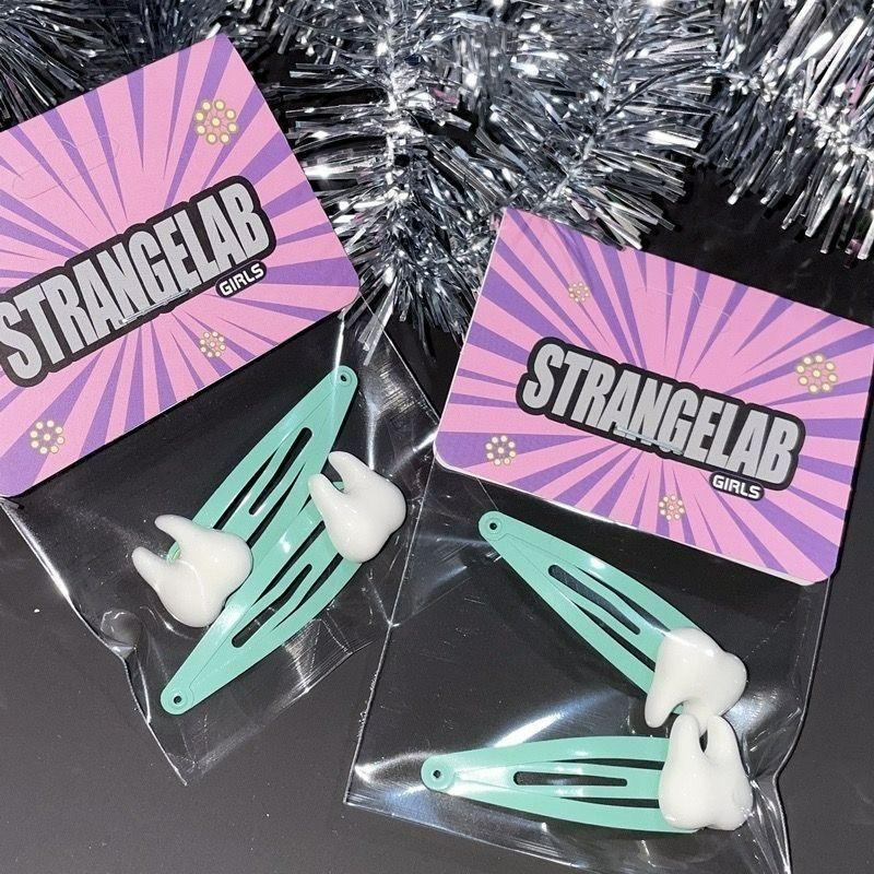 2/8Pcs Y2K Simulation Teeth Hair Clips for Women BB Bangs Side Barrettes Spicy Girls Harajuku Hairpins Green Hair Accessories