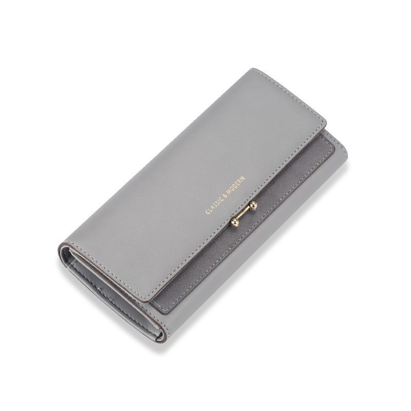 Новый кошелек женский длинный в европейском и американском ретро-стиле, вместительный кошелек, большой тройного сложения, женский клатч, кошелек Tialian синий