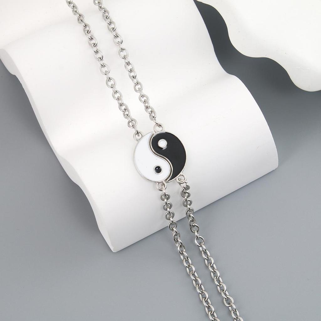 Yin-Yang Tai Chi Stainless Steel Couples Bracelets for Men and Women