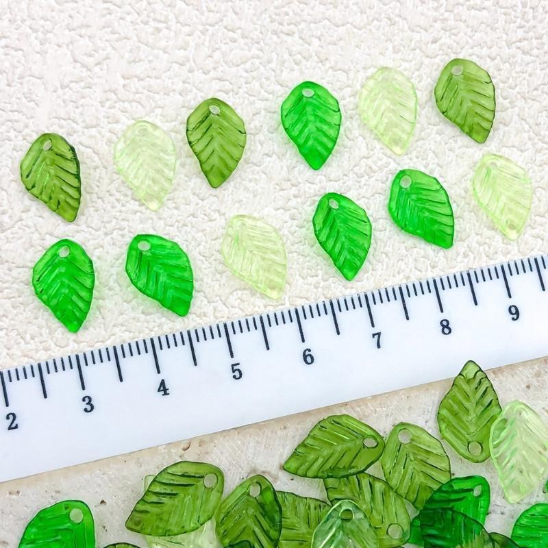 Packung mit 40/50/60 Elegante Acryl-Anhänger Set Grüne Dekorative Perlen Mit Löchern DIY Basteln Schmuckkomponenten