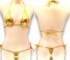 Micro Tiny String Sexy Extreme Triangle Gold F [Cat Select] Bikini, T-Back, T-Front, Panties, Lingerie, Underwear, Cosplay, Swimsuit, B7RS,
