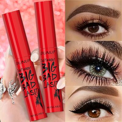 DUNUF 1 Pcs Long Lasting Mascara Thin Thick Waterproof Curl Does Not Easily Stain Sweat-proof and Non-smudging Beginner Friendly