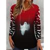 Sudadera de Halloween para Mujer Diseño Redondo Manga Larga Holgada Casual Otoño Gradiente Telaraña Divertido Estampado de Patrón Tops