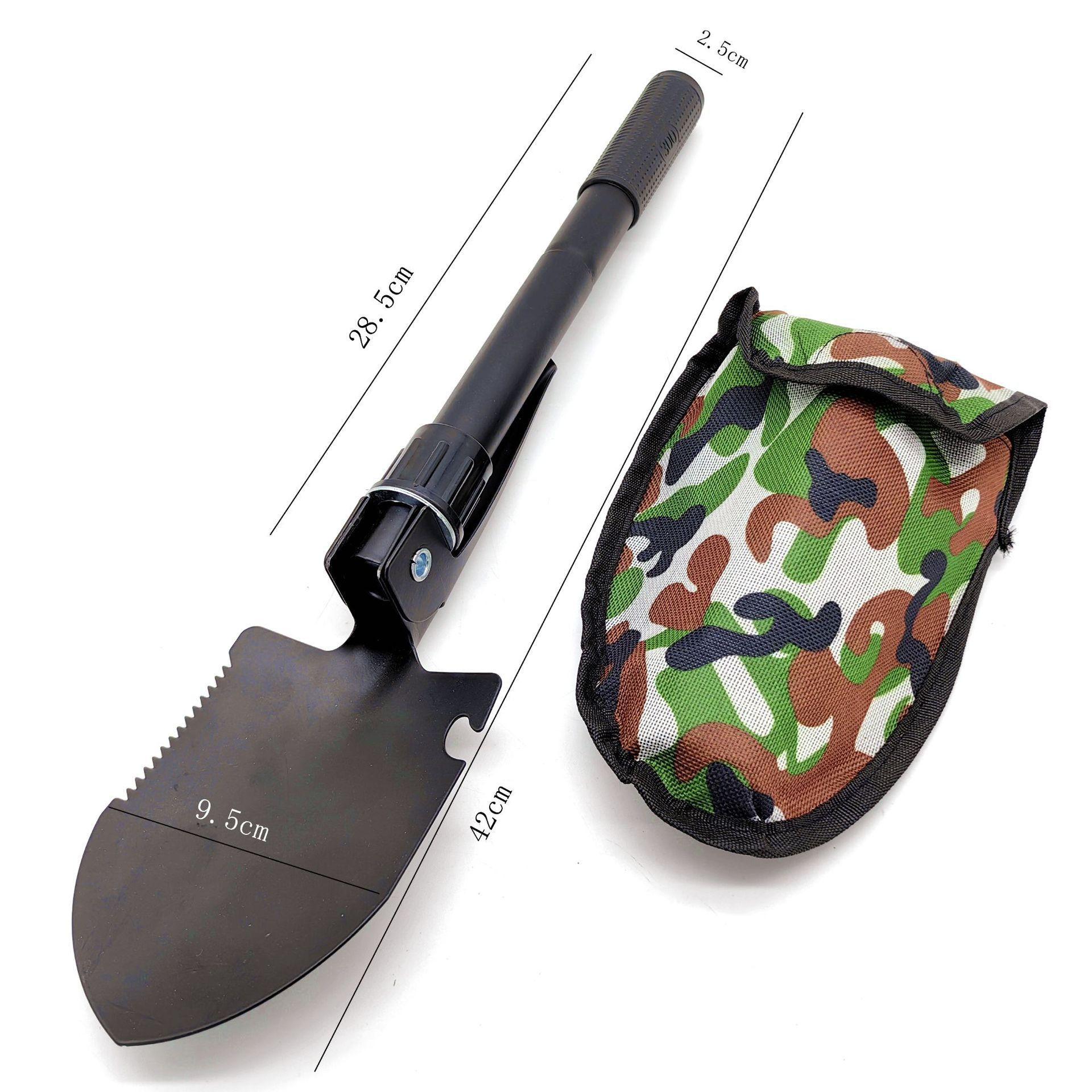 Tactical Folding Shovel Survival Shovel with Saw Handle Pickaxe And Camouflage Bag Durable Stainless Steel for Camping