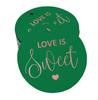 Inkdotpot 100 - Confezione da 100 etichette in carta stagnola color oro vero Love Is Sweet bomboniera da appendere