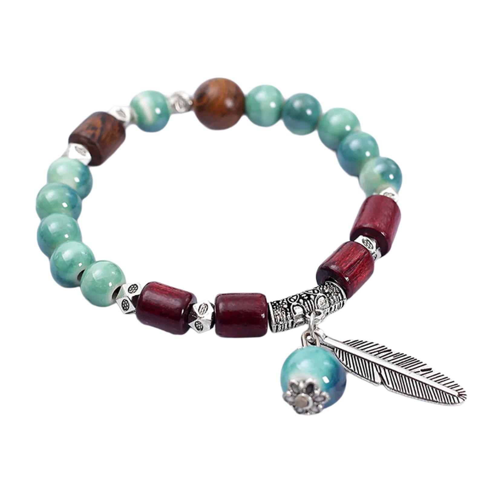 

Красочный браслет из керамических бусин в кошачьем стиле, ручной работы, с красочной кошкой для женщин и подростков 17