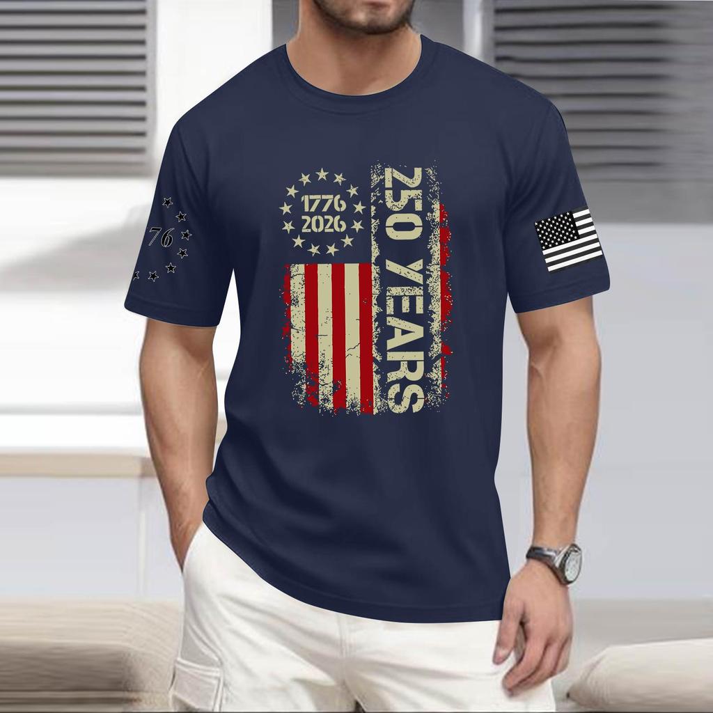 Men's Casual Round Neck Lightweight Short-Sleeve Top