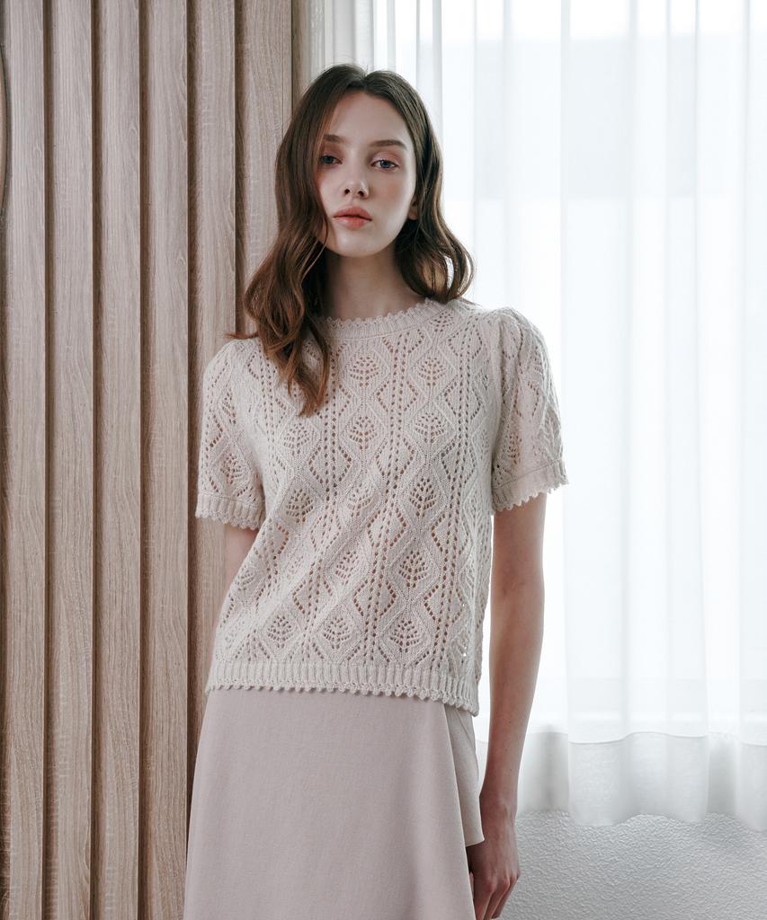 OCCUR Eyelet Knit Top