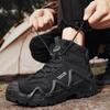 Męskie ultralekkie wodoodporne buty trekkingowe i taktyczne typu high-top - oddychające buty outdoorowe bojowe i pustynne