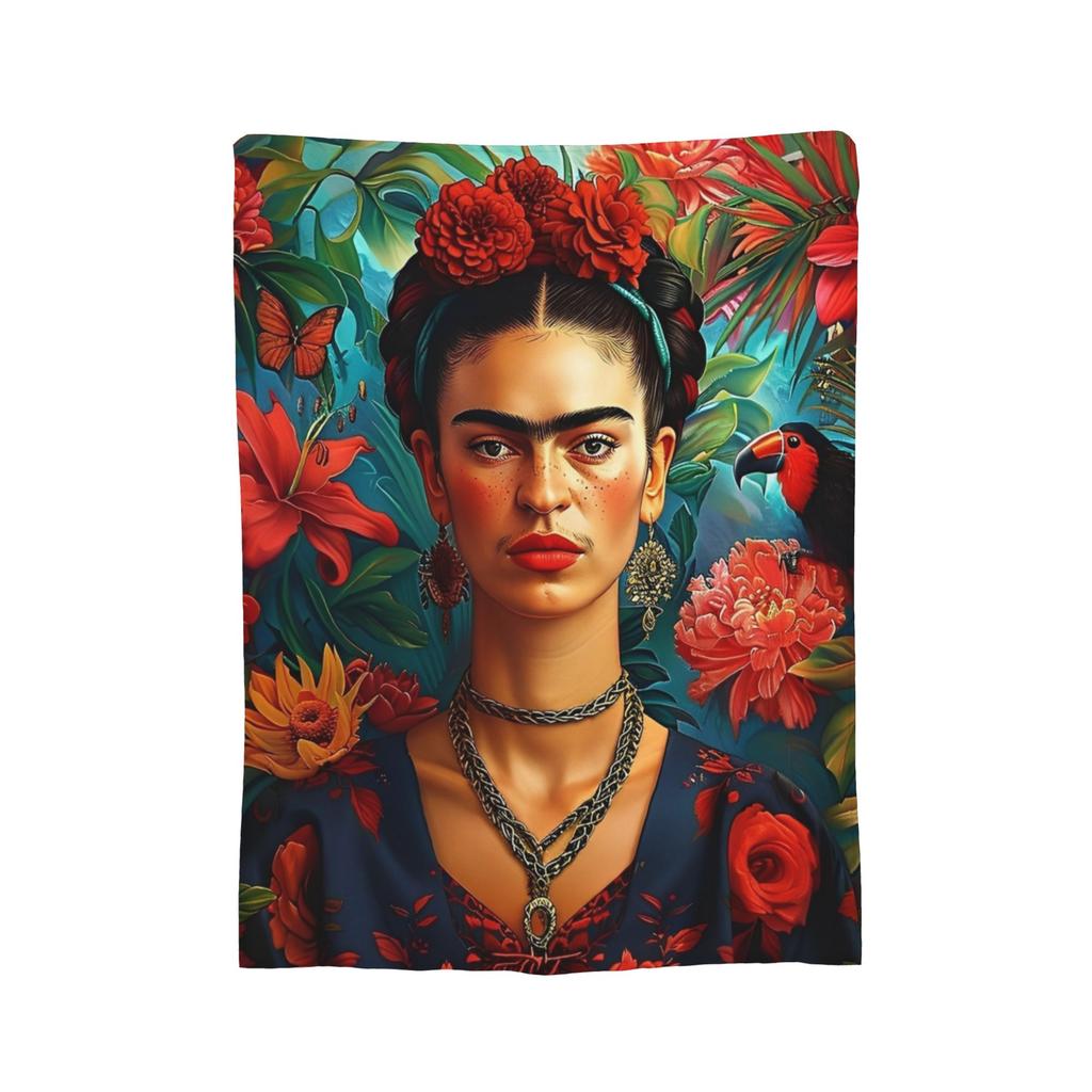 F-Frida K-Kahlo Art Knitted Blanket Paintings Fuzzy Throw Blanket Summer Air Conditioning Printed Soft Warm Bedspreads,