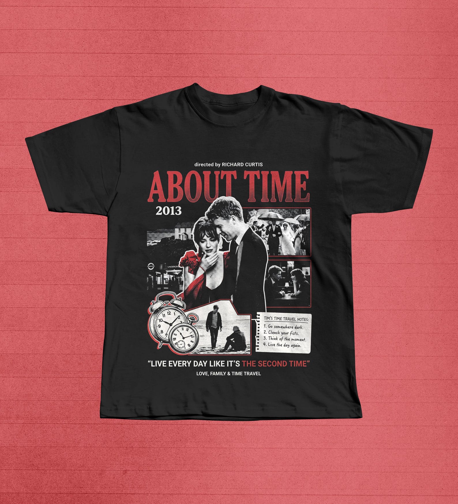 About Time 2013 Film Graphic Tee, Richard Curtis Time Travel Movie T-Shirt S