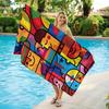 1 Stück Buntes Patchwork Strandtuch Großes Handtuch Super Saugfähig Geeignet für Strandurlaub Pool Yoga Fitnessstudio Sommergeschenk für Freunde
