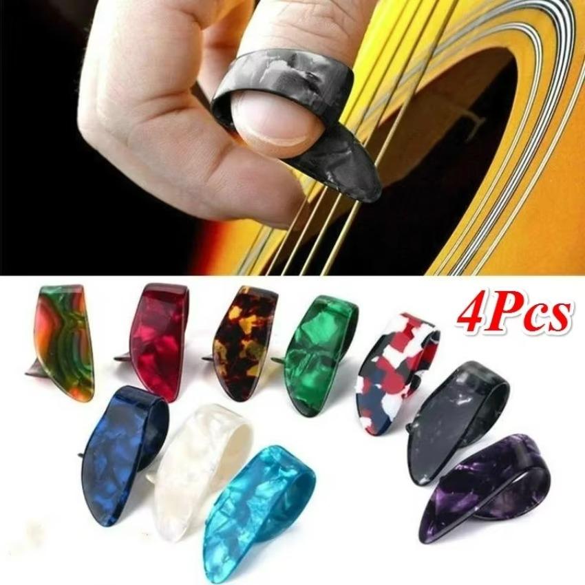 4Pc/set Guitar Part Finger Picks Pickup Guitars Bass Fingerstyle Thumb Plectrums Pick Plectrum Musical Instrument Strap Accessor