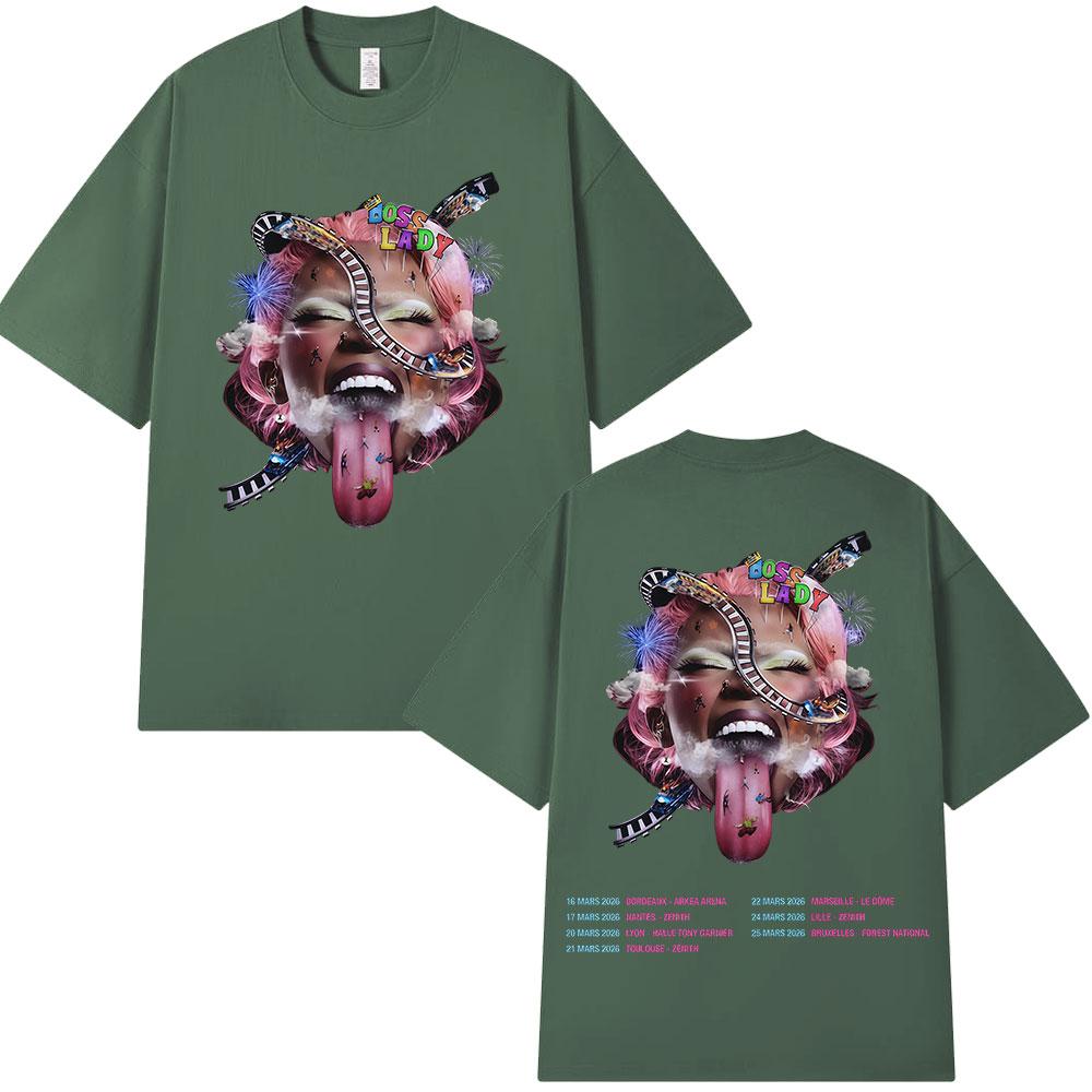 Theodora Boss Lady Tour 2026 Maglietta da Concerto Unisex Donna Hip Hop Moda T-shirt Casual Cotone Maniche Corte T-shirt Streetwear