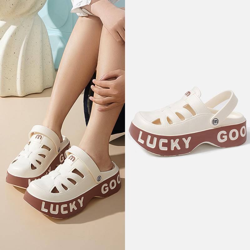 

Fashion Smile Women s Sandals Popular Casual Slip-on Cave Shoes Summer New Soft-bottomed Comfortable Beach Sandals Thick-soled Slippers 36-37