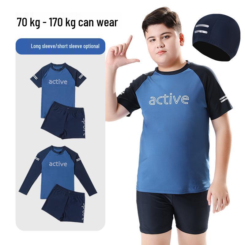 

Plus Size Boys Two-Piece Swimwear Set - Teen Swim Trunks 160