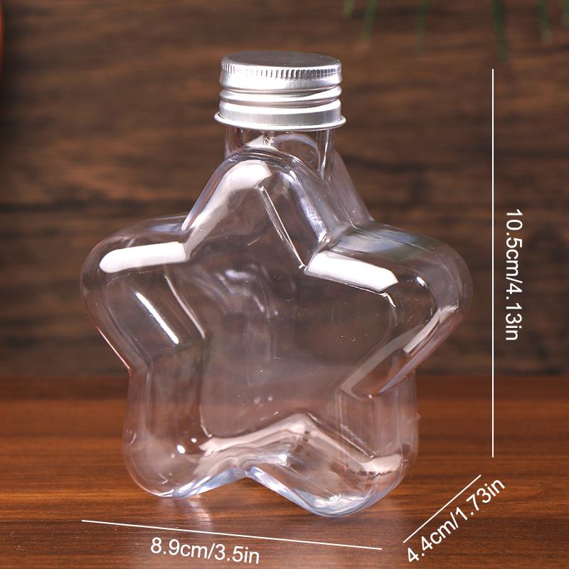 200Ml Cute Star Plastic Bottle Clear Milk Tea Coffee Bottle Transparent Drinking Bottle Water Cup Juicing Beverage Bottles