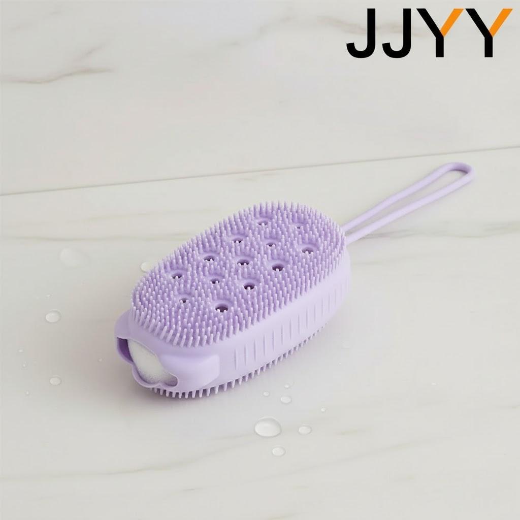 

Long Handle Silicone Body Scrubber Exfoliating Brush for Shower Dead Skin Remover Cleansing Massager Bath Brush Accessories фиолетовый