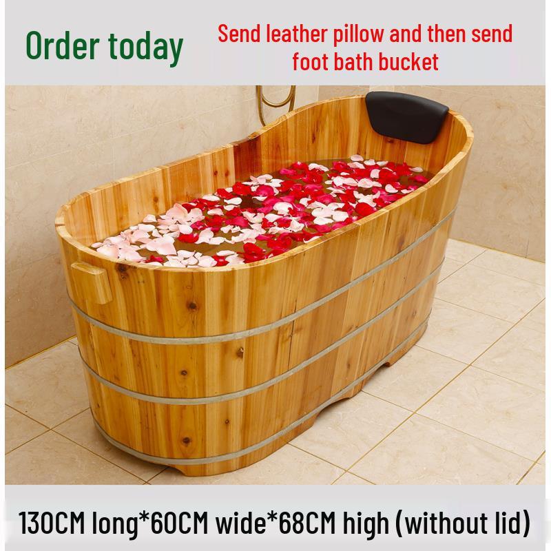 Wooden Adult Bathtub Bucket – Full Body Steaming Shower Basin
