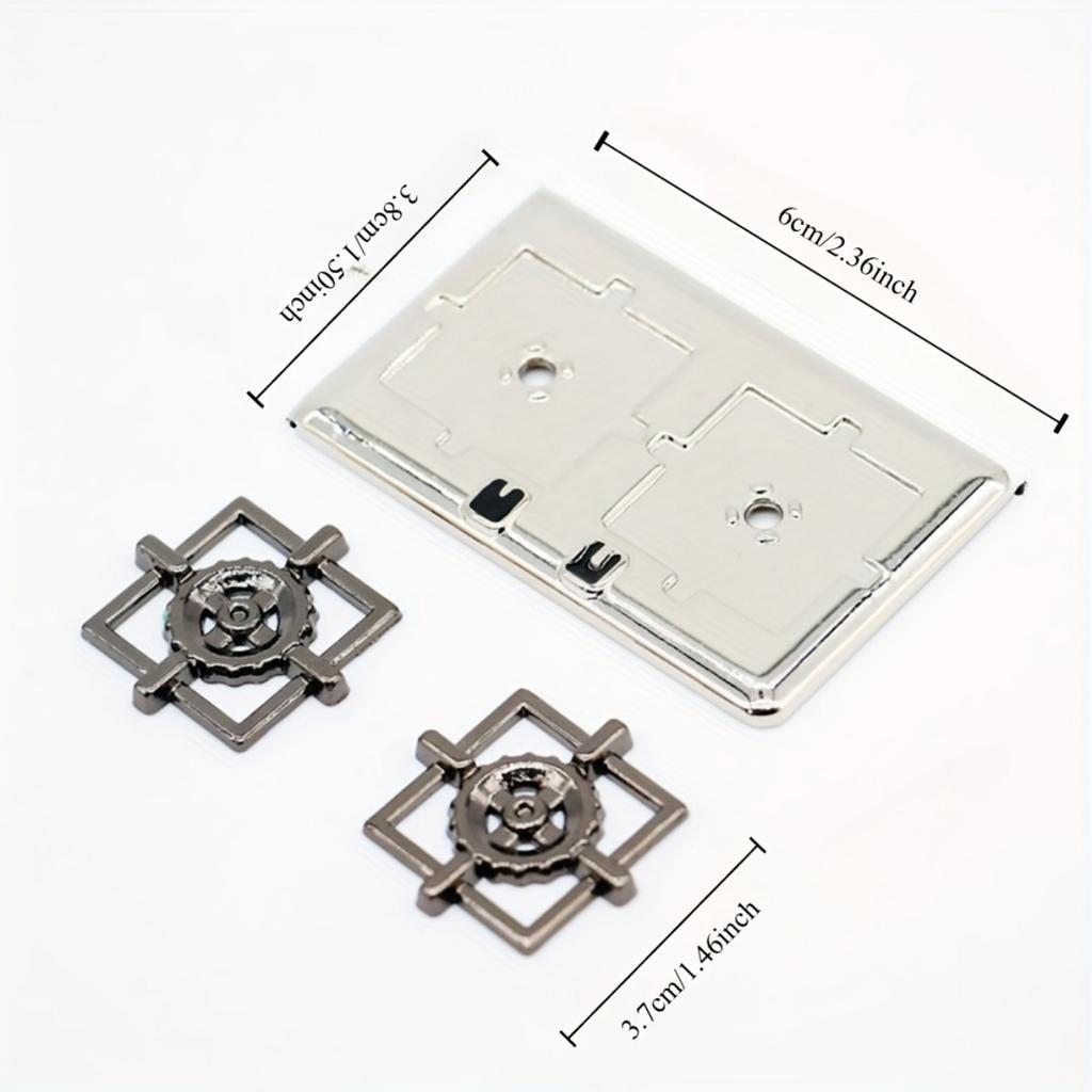1 adet, 1:12 Ölçek Minyatür Gaz Ocağı, Çift Gözlü, Mutfak Aleti, Gümüşi Gri