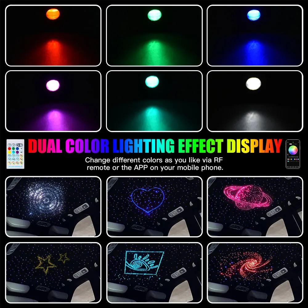 16W Fiber Optic Light Ceiling Star Lighting Kit Twinkle Car Roof Star Light RGBW APP Music Control Car Starry Sky Ceiling Lamp