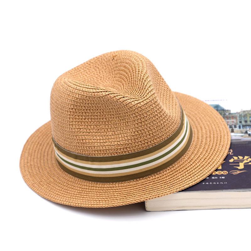 Korean Style Straw Sun Hat Unisex UPF Wide Brim for Women Men Summer Beach Outdoor Travel Boho