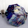 Colorful Samoyed Pattern, Automatic Folding Umbrella, Portable and Foldable Design, 8 Ribs, a Christmas or Birthday Gift.