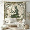 VIKAMA Olive Green Virgo Goddess Tapestry Marble Pattern Flower Frame Atmosphere Decoration Room Decoration