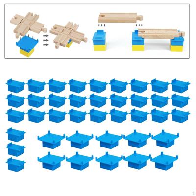 10 Pieces Railway Trains Track Connector, Connector Educational Toys, Wooden Train Set