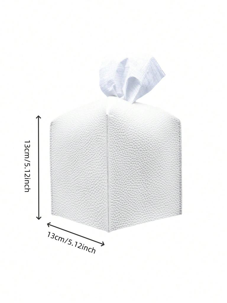 Leather Tissue Box Cover Square, Beautiful PU Leather Tissue Box Holder Decoration for Bathroom, Home Office, Living Room