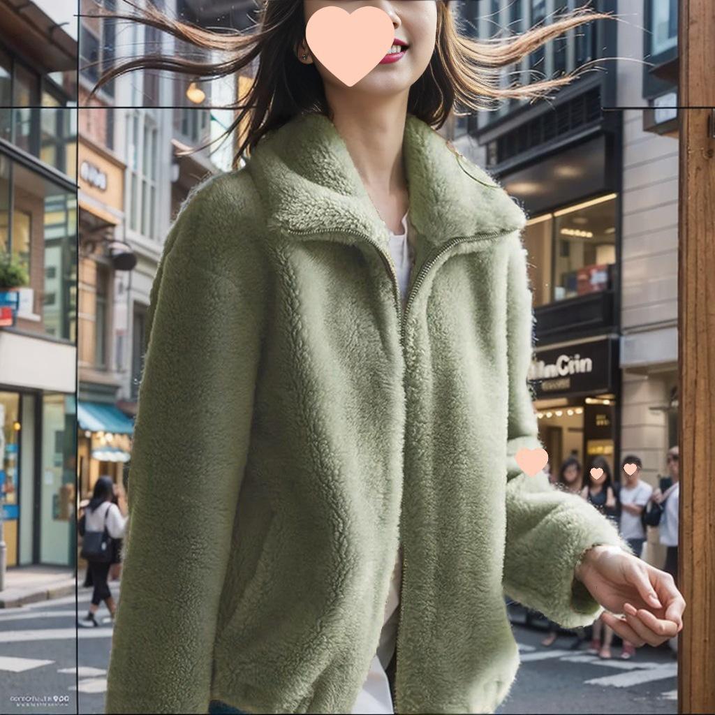 Women's 2025 Lambswool Short Jacket: Autumn/Winter Korean Retro Hong Kong Style, Warm and Versatile.