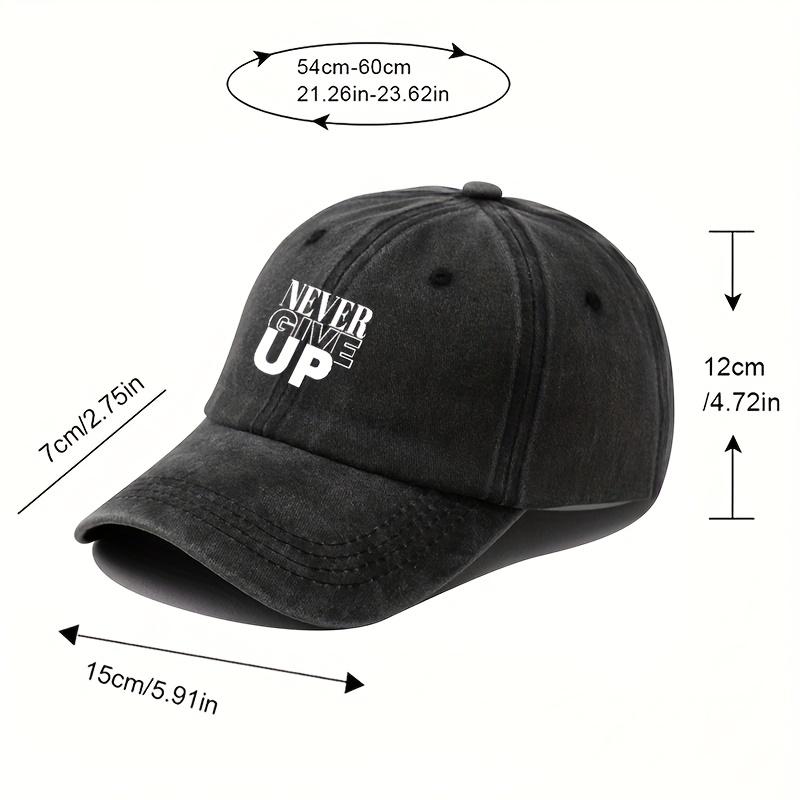 Letter Print Baseball Cap | Vintage Washed Adjustable, Soft Top for Outdoor Activities & Hip-Hop