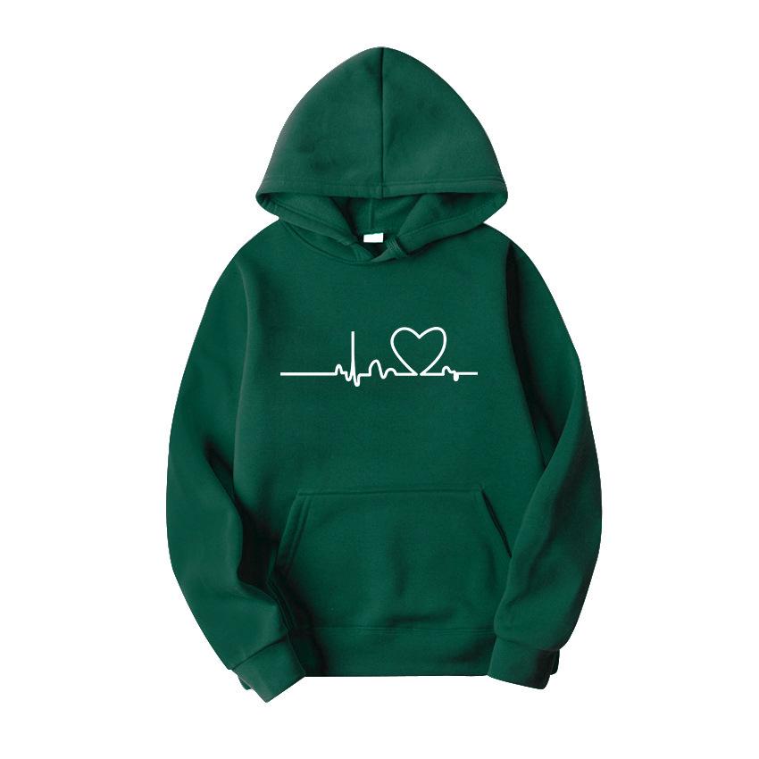 Trendy Cross-Border Couple Hoodies: Autumn/Winter Velvet Print with Kangaroo Pocket