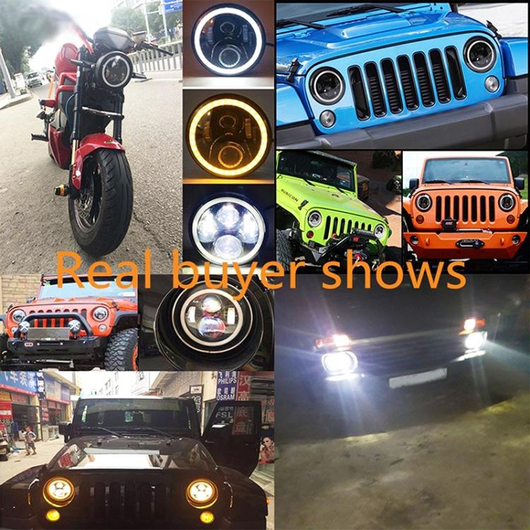 2 PCS 7 Inch IP68 Waterproof 6500K 75W LED Headlight Hi/Lo Beam Driving Lamp for Jeep Wrangler JK TJ LJ