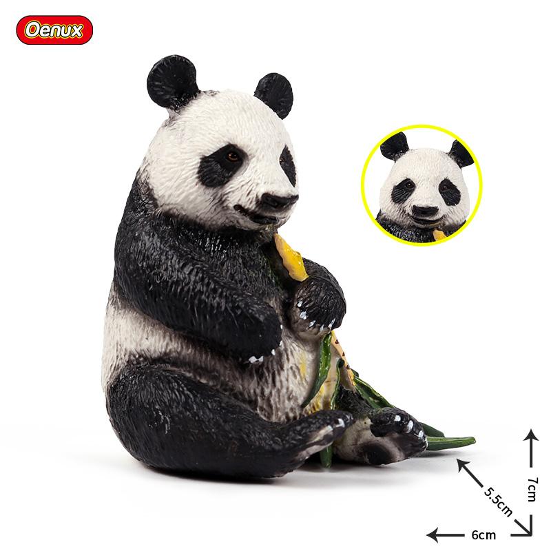 Oenux China Panda Bamboo Wild Animals Action Figures Model Figurine PVC Miniature Cute Decoration Education Collection Kid Toy