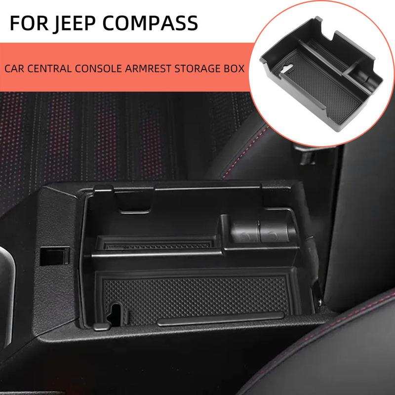 For Jeep Compass 2024 2025 Armrest Box Storage Tray Organizer Holder Stowing Plate Container Interior Accessories