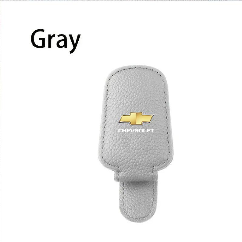 

Car Sun Visor Glasses Case Holder Sunglasses Clip rescue tool For Chevrolet Onix Cruze Silverado Impala Equinox Malibu Tahoe сірий
