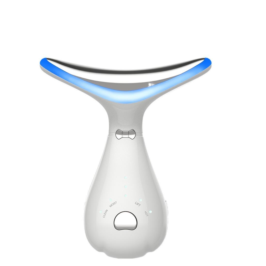 

Цветной световой прибор для красоты шеи, теплый массаж, красный и синий свет, массажер для шеи, уход за шеей и лицом, эссенция для введения