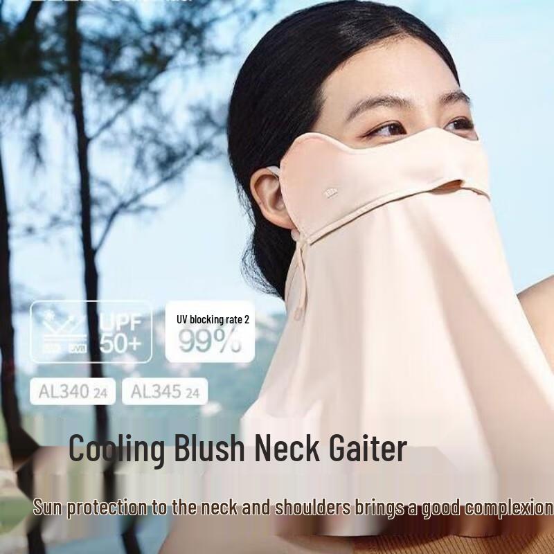 Beneunder Full Face UV Protection Ice Silk Sun Mask with Neck Guard