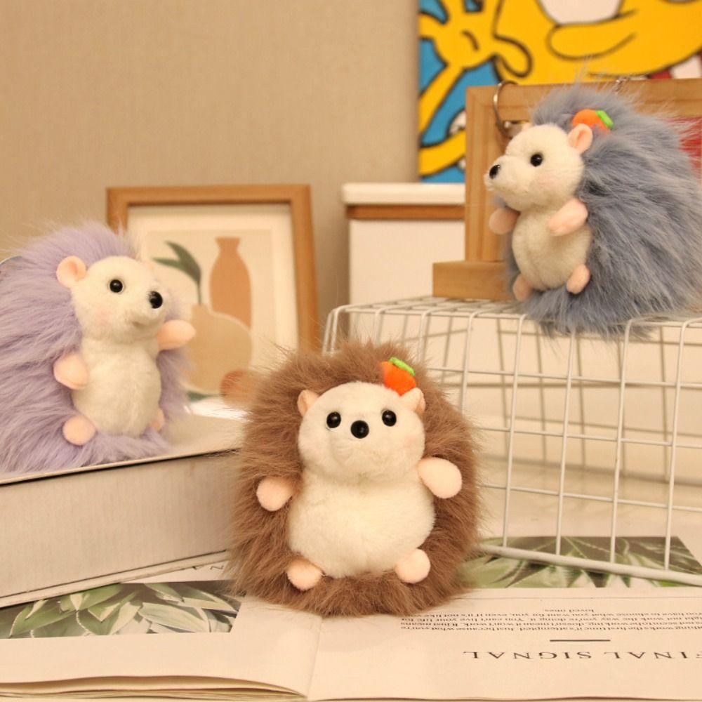Lifelike Hedgehog Doll Keychain Stuffed Animal Hedgehog Plush Toy Phone Accessories