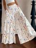 Summer 2026 Floral Wide-Leg Pants: High-Waisted, Loose, Flowy, Slimming, Versatile, Fairy-like Design for Women